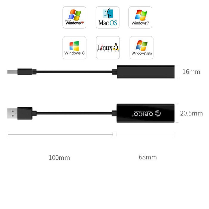 Orico UTJ-U2 USB2.0 To LAN Fast Ethernet Network Adapter