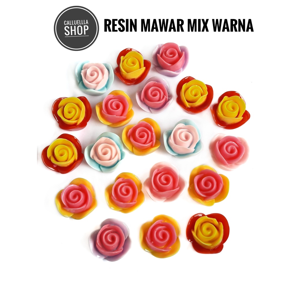 RESIN CLAY TEMPEL MIX MOTIF DAN WARNA MANIK PAREL CINCIN | BAHAN CRAFT CLAY GELANG BROS KALUNG STRAP MASK MASKER PAREL MANIK CRAFT KERAJINAN LUMAJANG FASHION-Clay mawar mix 20bj
