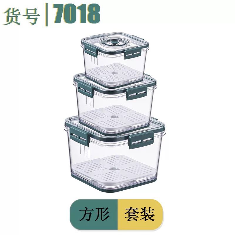 (BOW) 1Set 3pc Kotak Refrigerator Storage Box Khusus Makanan Buah dan Sayur 53A35