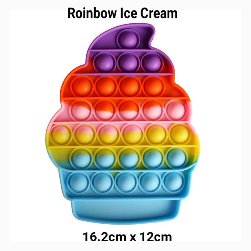 Mainan Popit Fidget Push it Pop it Mainan Trend Tiktok melatih sensor Motorik Anak-RB Ice Cream