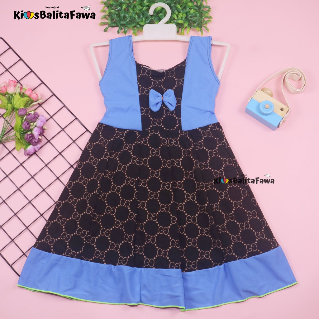 Dress Aurora uk 5-6 Tahun / Baju Anak Perempuan Murah Dres Polos Yukensi Adem Pakaian Pesta Gaun