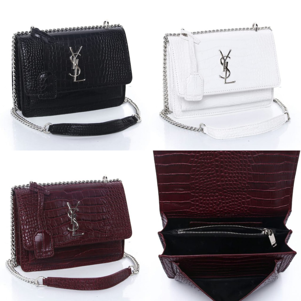 Supplier Tas Branded Tas YSL Sunset Croco Leather Small Seprem 1343