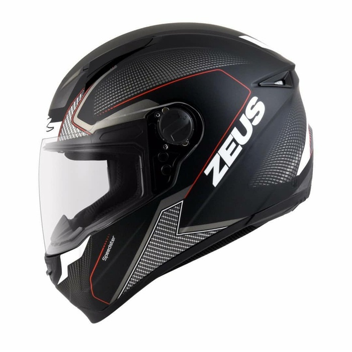 ZEUS 811 matt black doff red hitam dop helm fullface M L XL nolan agv