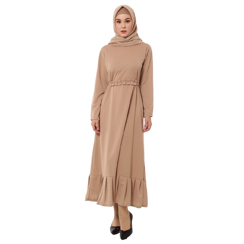 Pakaian Wanita  Berly Plit Dress Khaki M14553 R4S2 ORI
