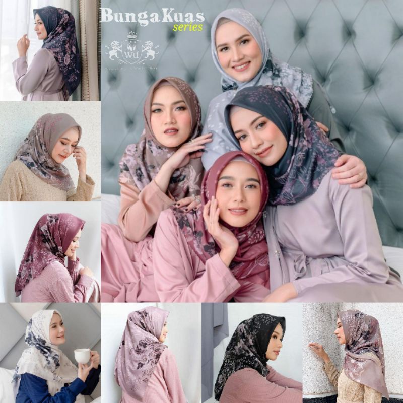 Hijab Voal Segiempat Motif || Bunga KUAS series || kamuabadidihatiku