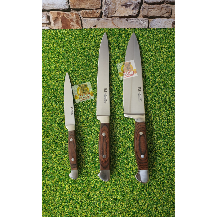 PREMIUM pisau Dapur 8&quot; - Chef Knife Full Stainless Tebal 34.5CM