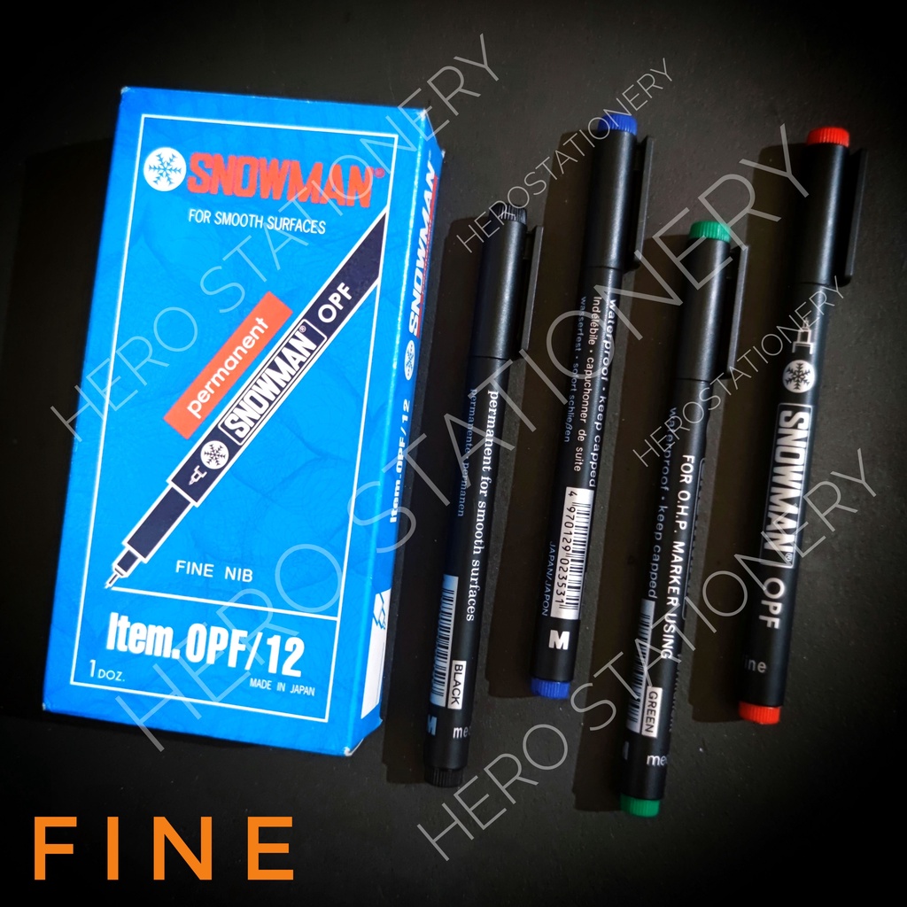 

Snowman spidol permanen OHP permanent marker fine OPF-12