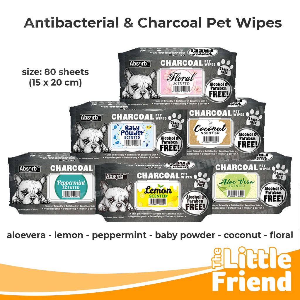 Tisu Basah Antibakterial Pembersih Hewan Anjing Kucing Pet Wet Wipe Absorb Plus