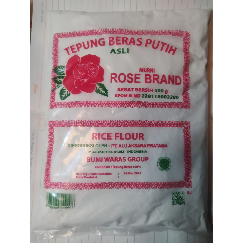 

Tepung Beras Putih Rose Brand Mawar 500 gram