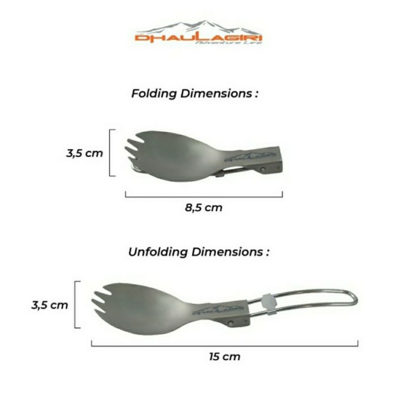 Spork Lipat Dhaulagiri FST 01 / Sendok Garpu Lipat Titanium Dhaulagiri