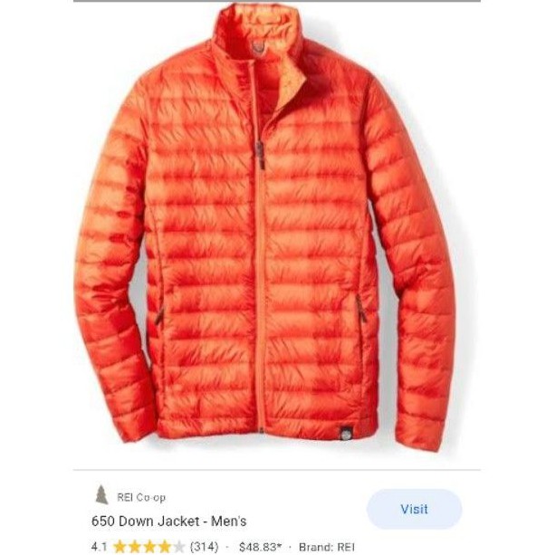 Jaket bulang bulu angsa rei co.op second