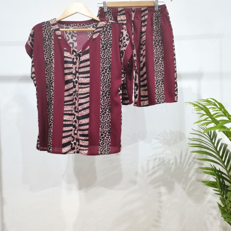 PIYAMA KANCING PENDEK HITS PIYAMA KANCING BUSUI | PIYAMA RAYON | HOMEWEAR-PD NK21