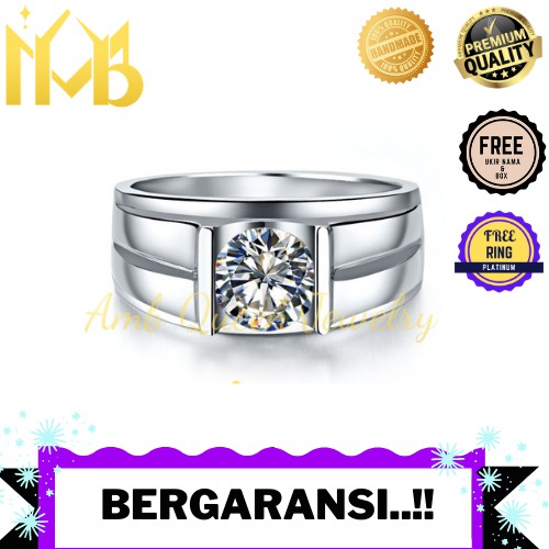Cincin Berlian/Diamond Ring Palladium kadar 35% Eksklusif Pria