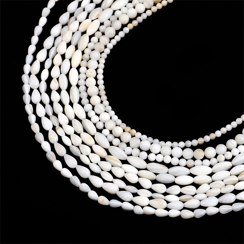 34-115 Pcs Natural Oval Round Drop Water Shell Ibu Dari Mutiara Longgar Spacer Manik-manik untuk Membuat Perhiasan DIY Gelang Kalung