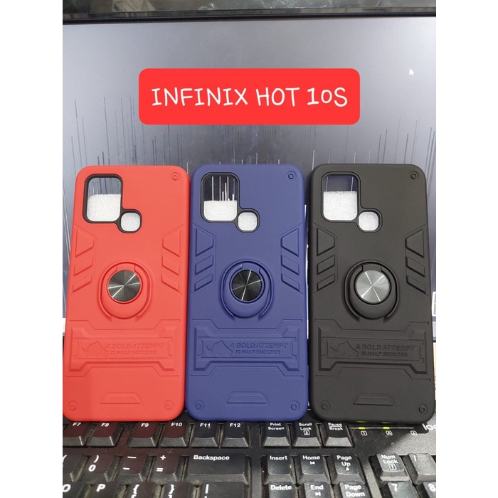 Kickstand Ring Case Infinix S5 / Hot 10S / Note 8 / Note 10 / Note 10 Pro / Hot 10 Play Hardcase Thunder