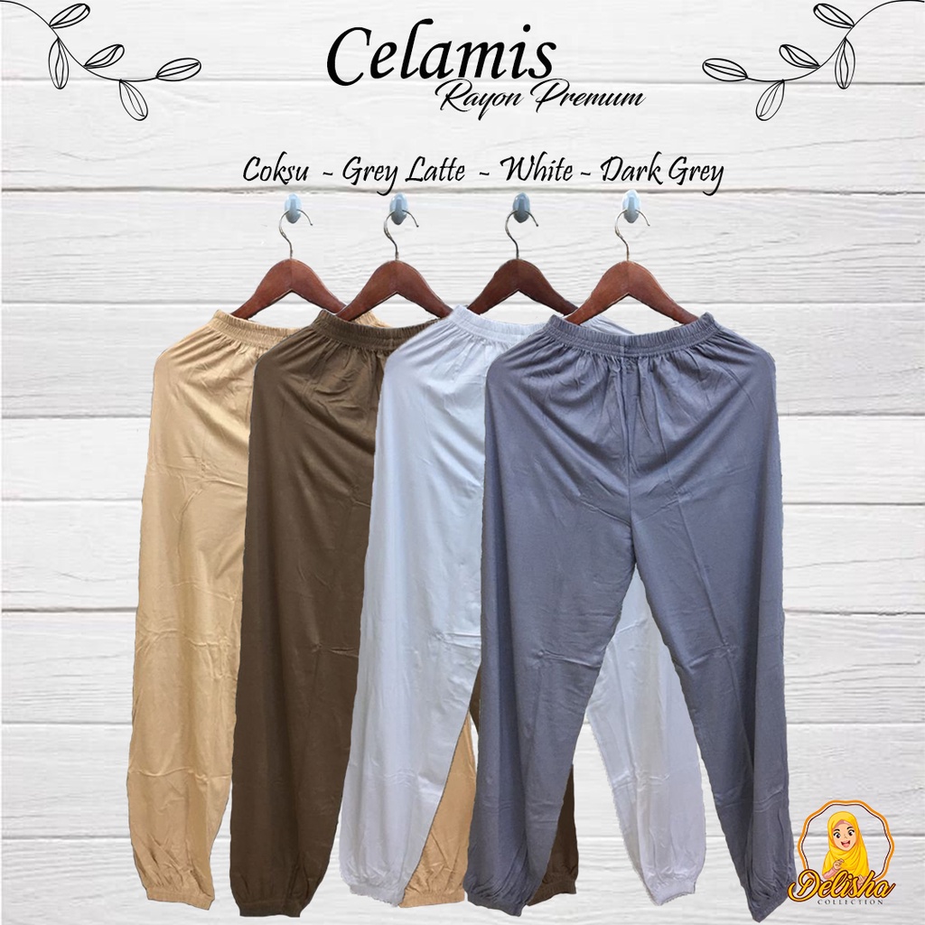 Celana Jogger Wanita Rayon Premium 45 - 80 kg Inner Jogger All Size By : Islah