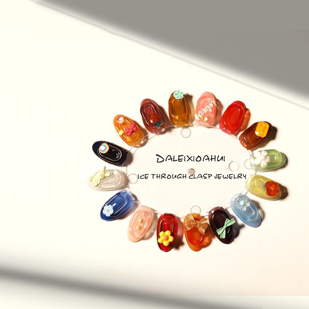 AUGUSTINA Augustina Nail Art Cincin Gesper Jelly Warna Pesona Vintage DIY Hiasan Kuku