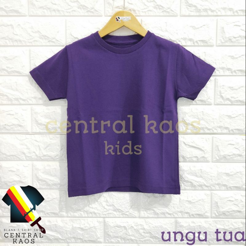KAOS POLOS / BAJU POLOS anak-anak Ungu Tua Cotton Combed 30s Premium