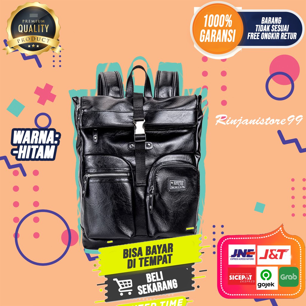 Tas Ransel Kulit Pria Backpack Premium Original Tas Punggung New Branded Asli Termurah F63