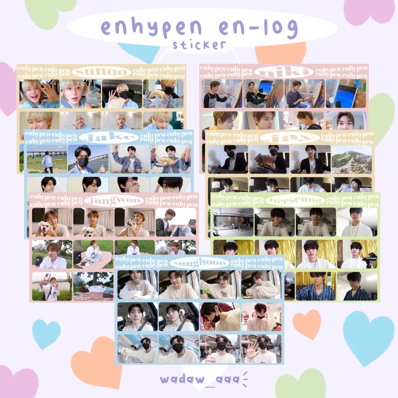 

Stiker enha en log KISSCUT (udh dipotong) jake sunghoon jay sunoo jungwon niki heeseung engene sticker gift pc kpop murah gemoy kado sticker