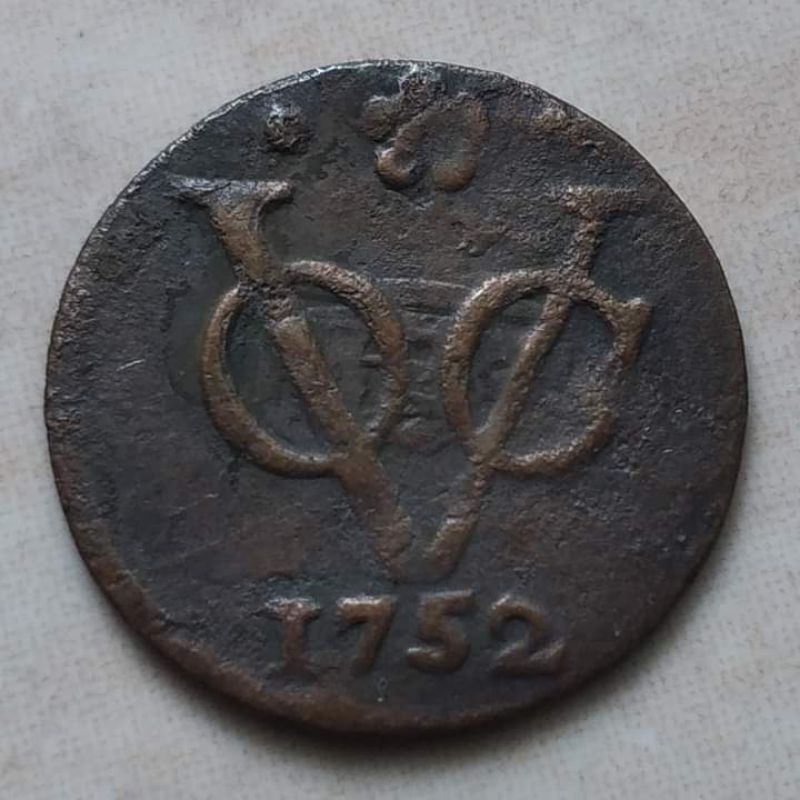 Koin Kuno 1/2 Doit VOC 1752 Holland - Error