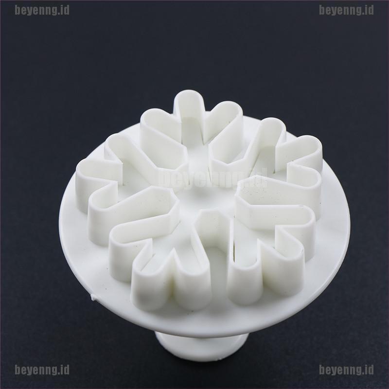 Bey 3pcs / Set Cetakan Pemotong Fondant Bentuk Snowflake Untuk Dekorasi Kue