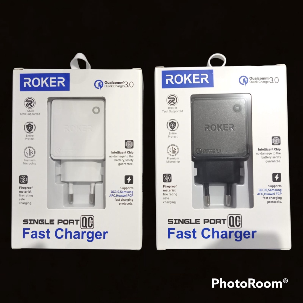 Charger ROKER Thunder RK-C5 QC 3.0 Qualcomm Adapter Quick Charger Data Cable Micro USB 100cm