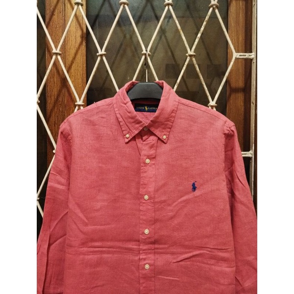 kemeja linen polo ralph lauren second original L kemeja polos kasual pria murah terlaris