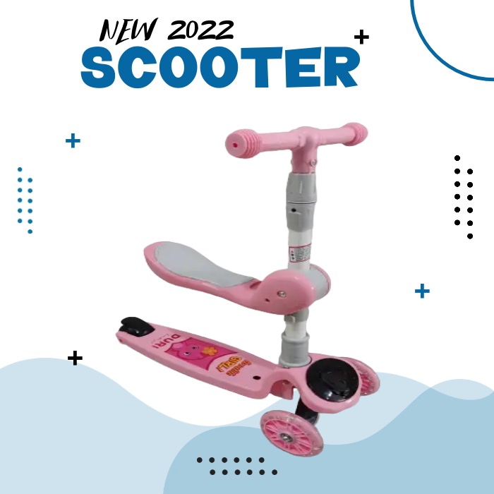 Skuter scooter MUSIK Lampu Bangku  VBIRD Anak Roda 3