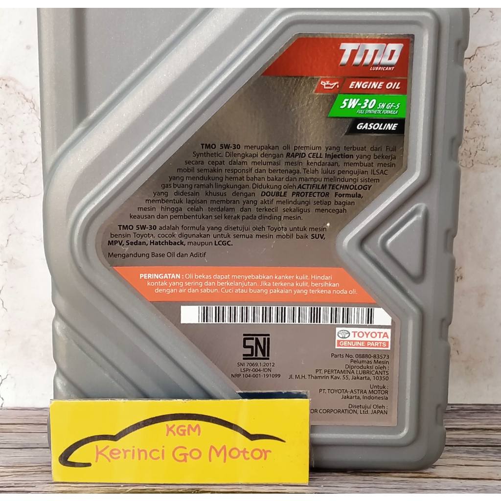 OLI TMO BENSIN 5W-30 1L FULL SYNTHETIC OLI TOYOTA TMO LUBRICANT