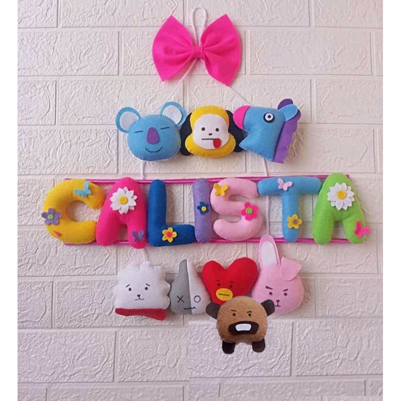Hiasan Dinding Hiasan Pintu Bt21 Bts Dari Kain Flanel Shopee Indonesia