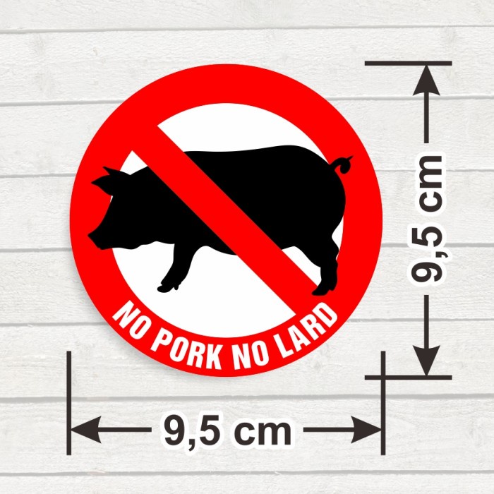 

Sticker Sign No Pork No Lard Stiker Bundar Halal Tidak Mengandung Babi