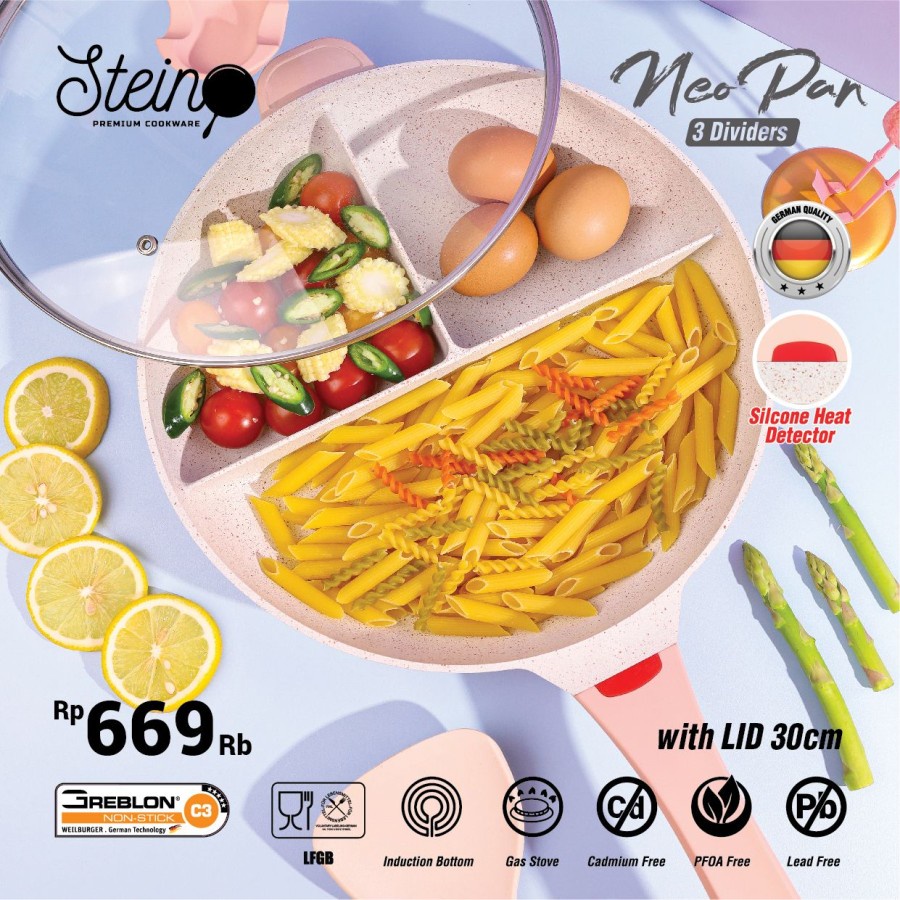 Steincookware Neo Pan 30cm Panci Sekat 3 Original