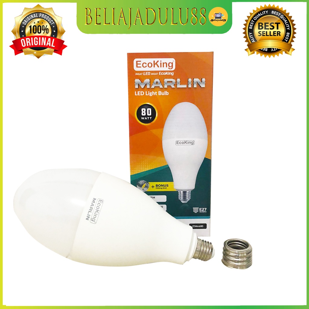 Beliajadulu88 Lampu LED Marlin BULB 80W MERCURY ECOKING (WARNA PUTIH) Bisa E27 Sama E40