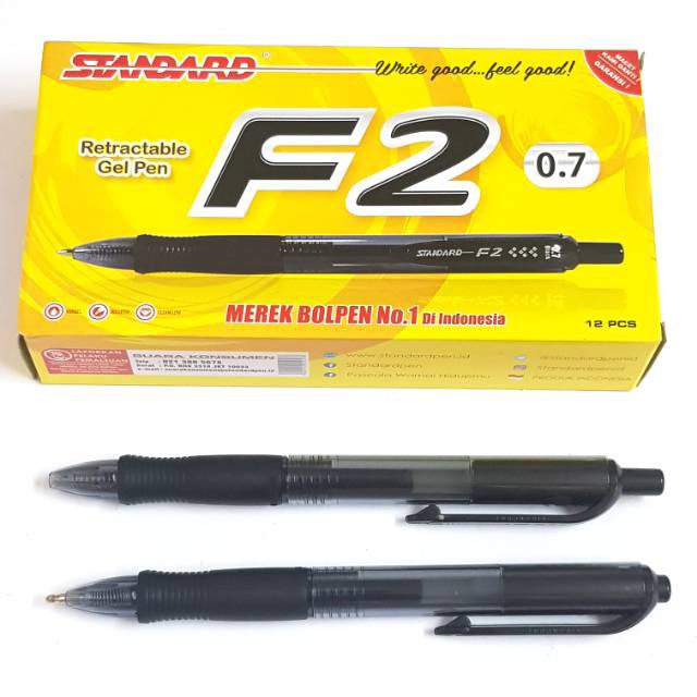 Jual Pulpen STANDARD Gel Pen F2 Retractable 0.7 Mm | Shopee Indonesia