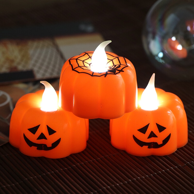 Halloween Candle Lights Spider Web/Pumpkin LED Light Lantern Home Decoration