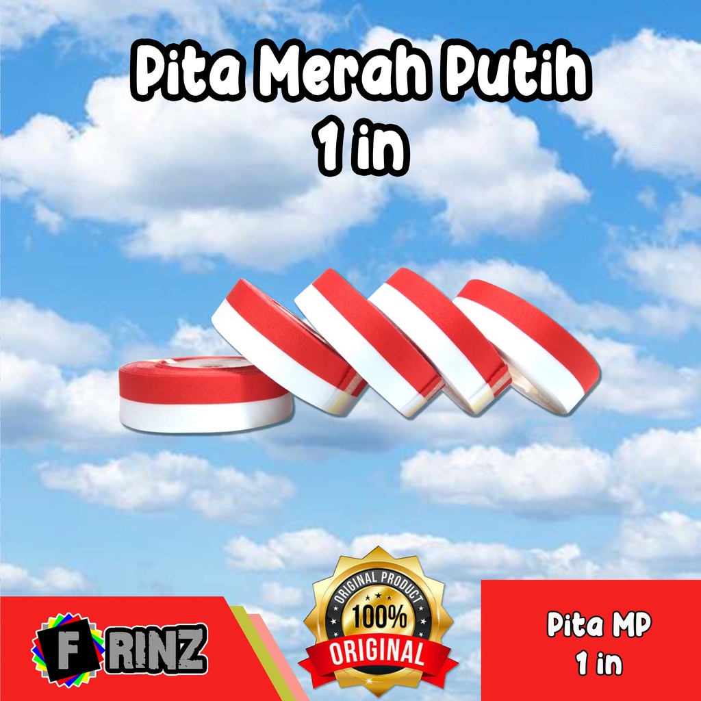 

ATK ~ Pita Merah Putih 1 in / Pita Satin Indonesia White Red