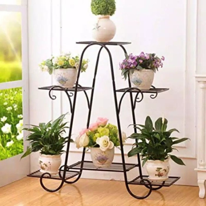 STANDING RAK POT BUNGA 7 SUSUN/RAK POT BESI UNTUK TANAMAN