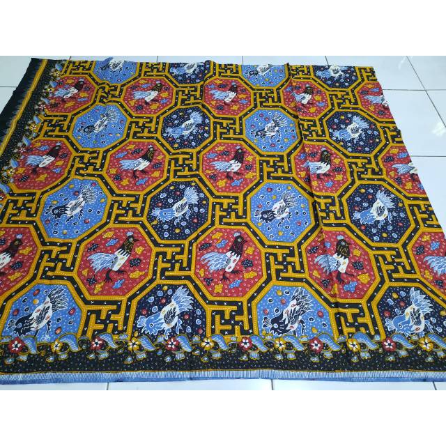 Batik cirebonan kain panjang katun full tulis motif angkin ayam jago 009 uk 240cmx100cm