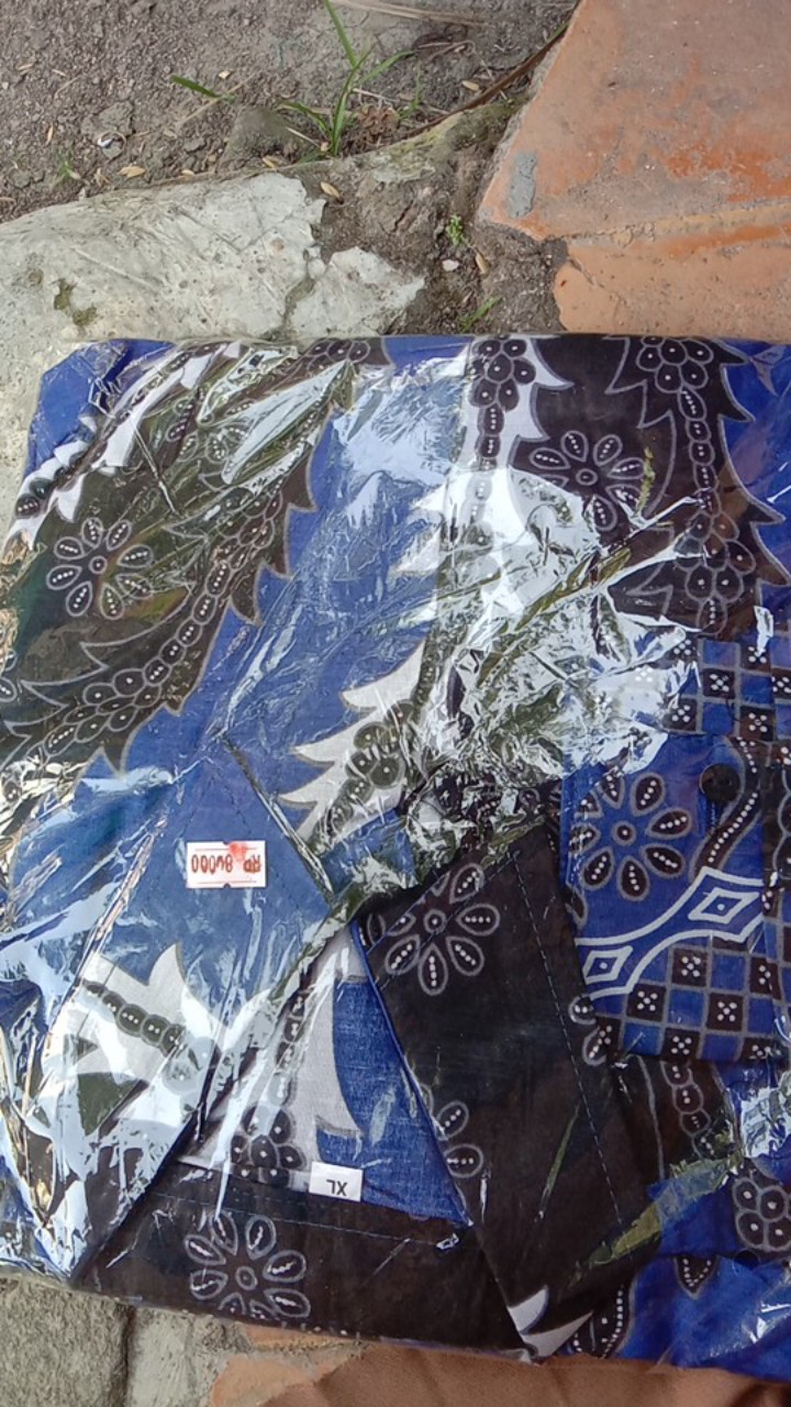 Batik Pria Dewasa Lengan Panjang Warna Navy_model B07 /  Batik Pekalongan