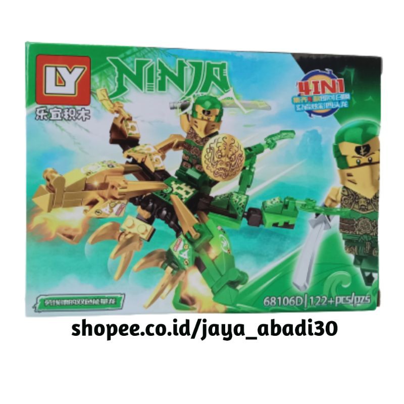 MAINAN LEGO BRICK NINJA MASTER DAN KENDARAAN HEWAN ICON 4 SERI 68106B