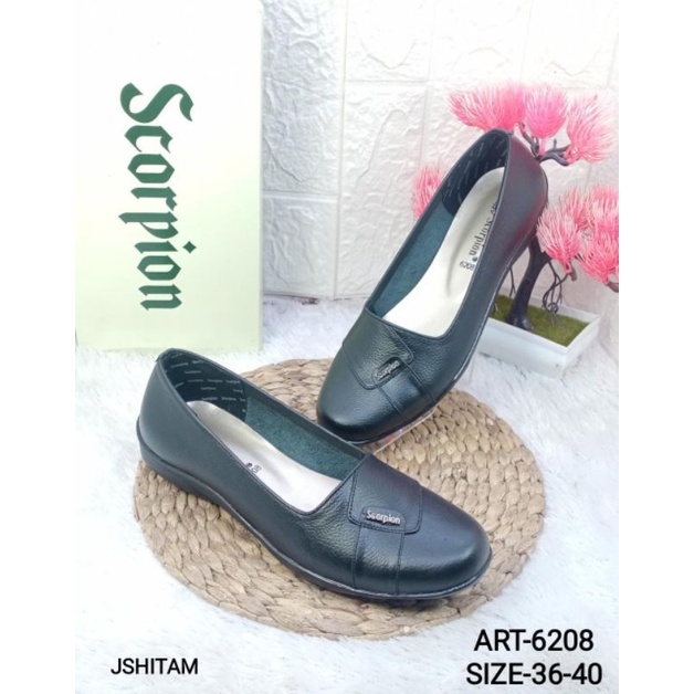 SEPATU KULIT ASLI WANITA KERJA FORMAL SCORPION 6208