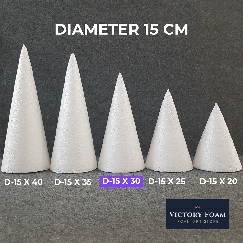 Dummy Styrofoam Kerucut D. 15cm x T. 30cm