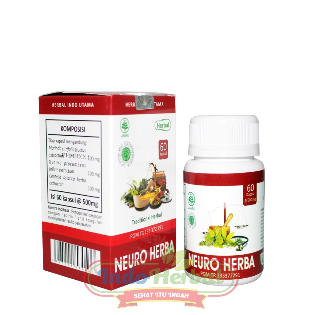 HIU Neuro Herba - Herbal Stroke (Mengatasi penyempitan pembuluh darah) ISI 60 kapsul