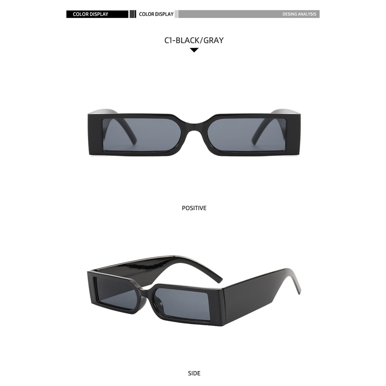 2021 new narrow box wide leg cyberpunk hip hop fashion simple sunglasses