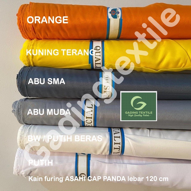 ( per setengah meter ) kain furing ASAHI CAP PANDA lebar 120 cm furing dekorasi background foto craft kerajinan tangan