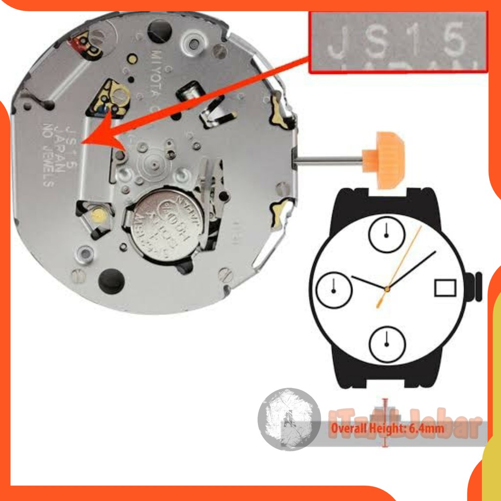 Mesin jam tangan Miyota JS15 Mesin Miyota JS 15 Original