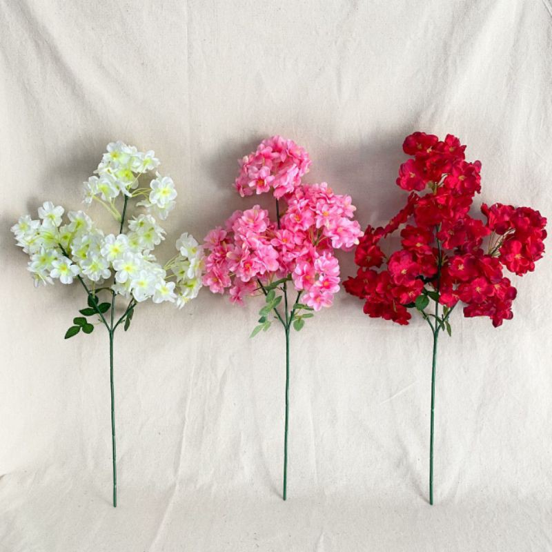 Bunga Cherry Blossom paris X3 (satuan) Bunga Artificial/Bunga Plastik/Bunga Dekorasi/Pernikahan-2