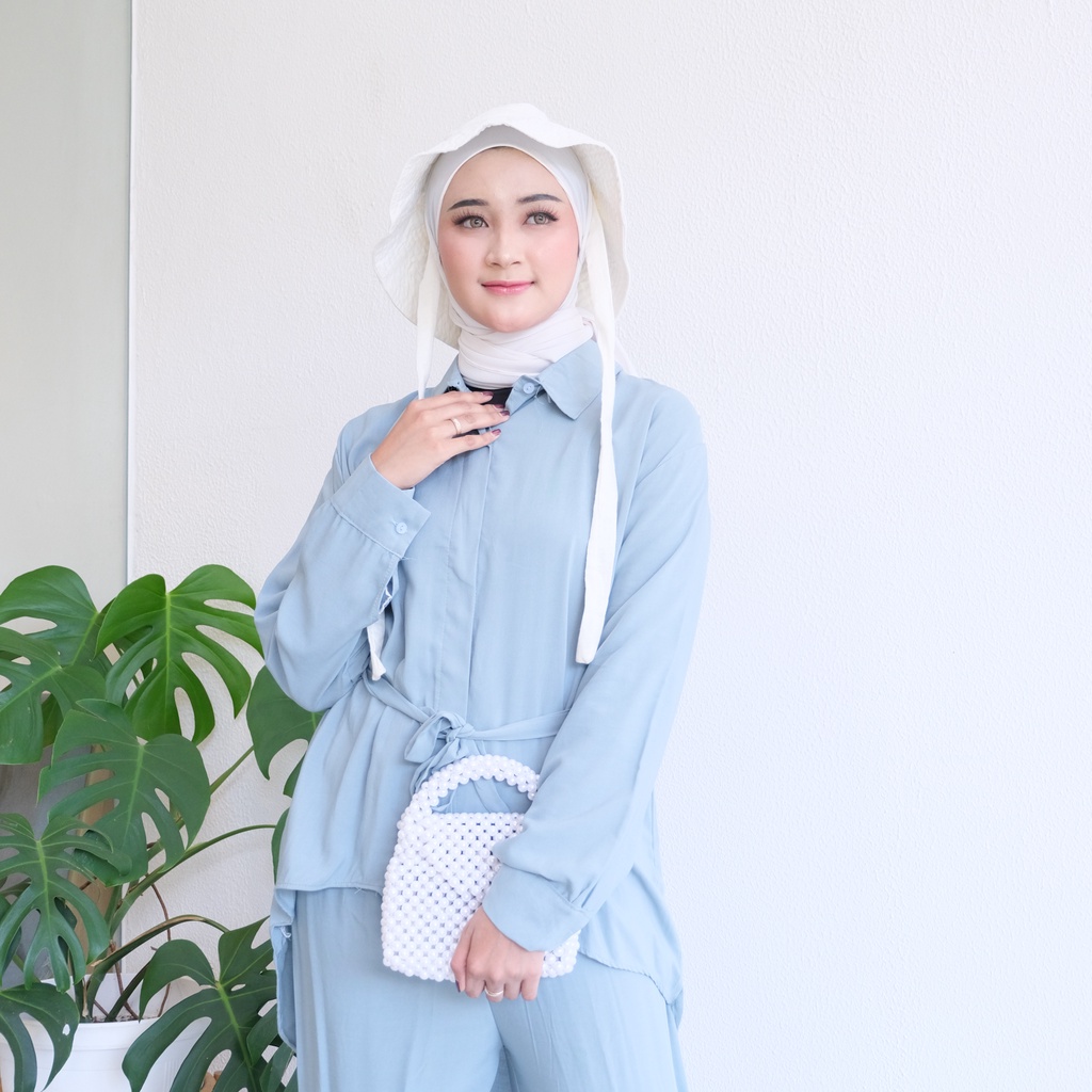 (RPA) ONE SET NEVA TUNIK ATASAN KEMEJA OVERSIZE BLOUSE WANITA RAYON