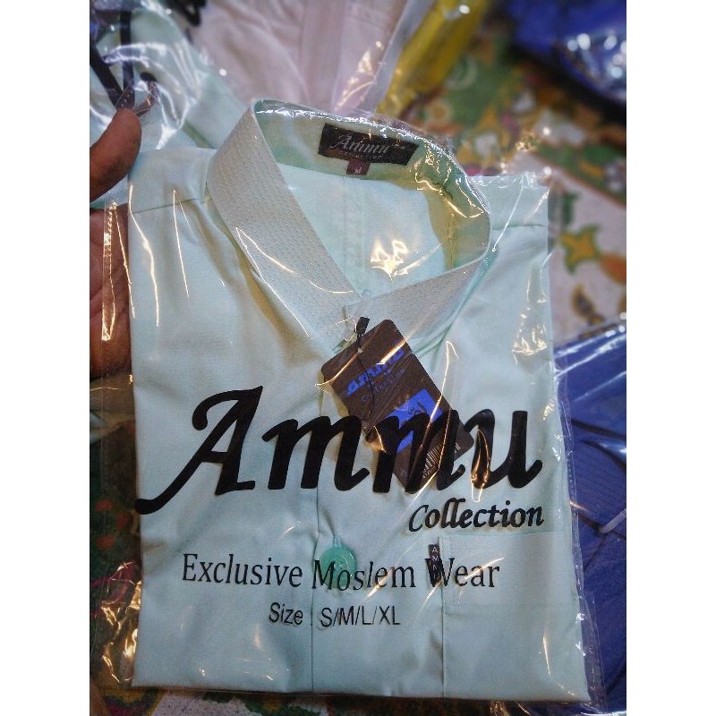 Baju Koko AMMU hijau mint size S,M,L